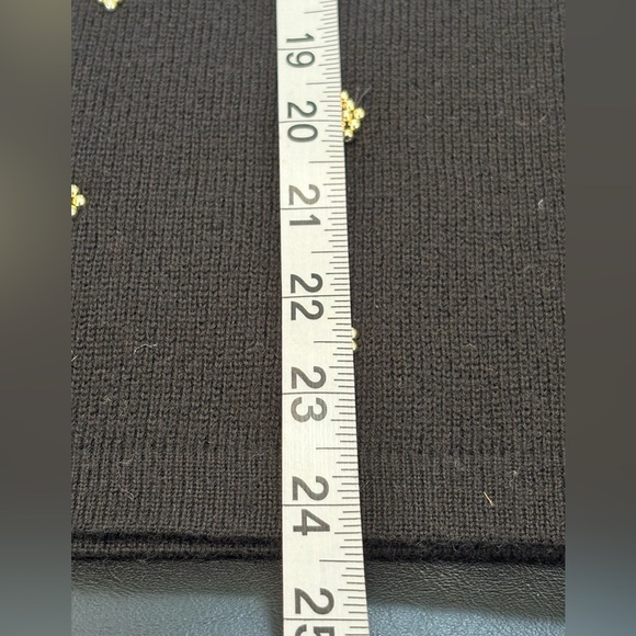 Talbots Merino Wool Black Button Cardigan with Gold Beaded Embellishments size L - Picture 13 of 13